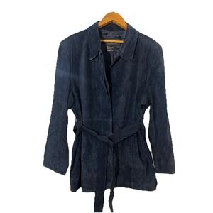 Terry Lewis blue suede Long jacket XL